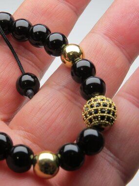 14k plated Lava Beads Bracelet